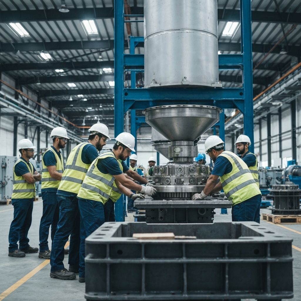 Team working on installation